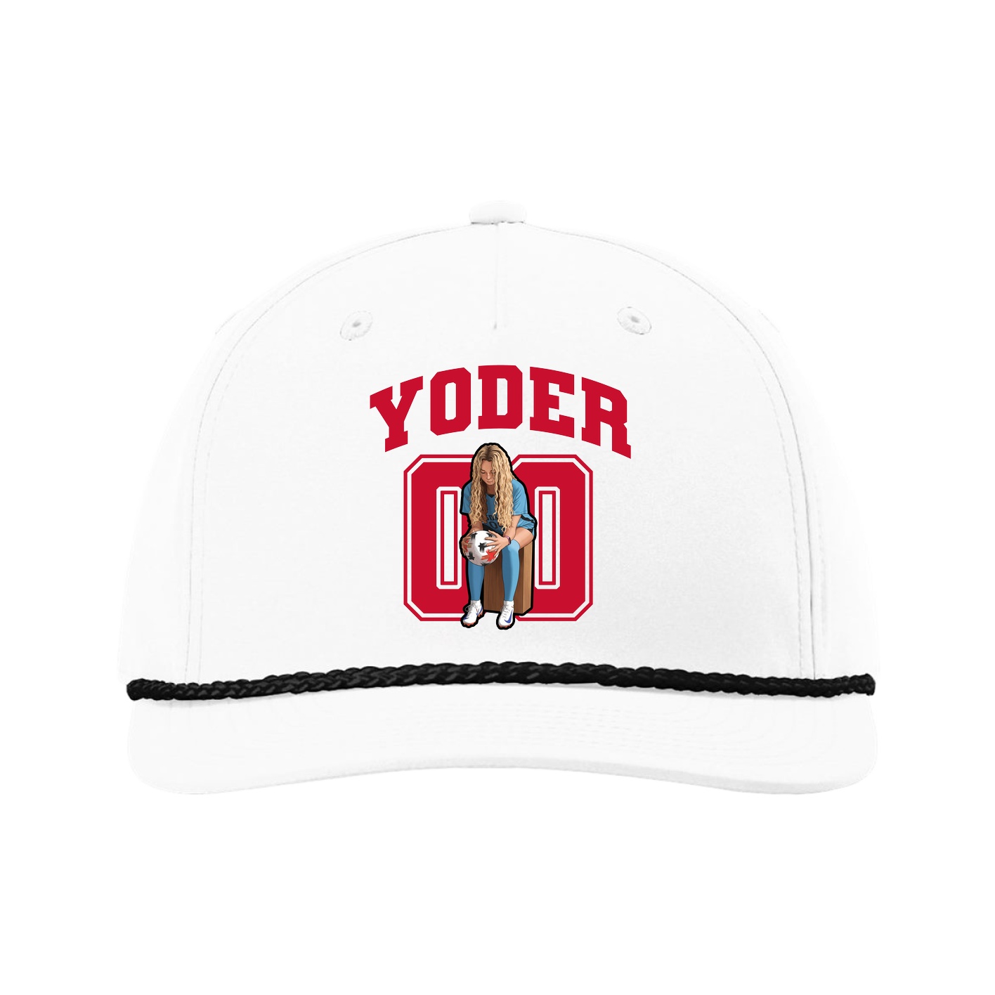 Five-Panel Classic Rope Cap — Number in White
