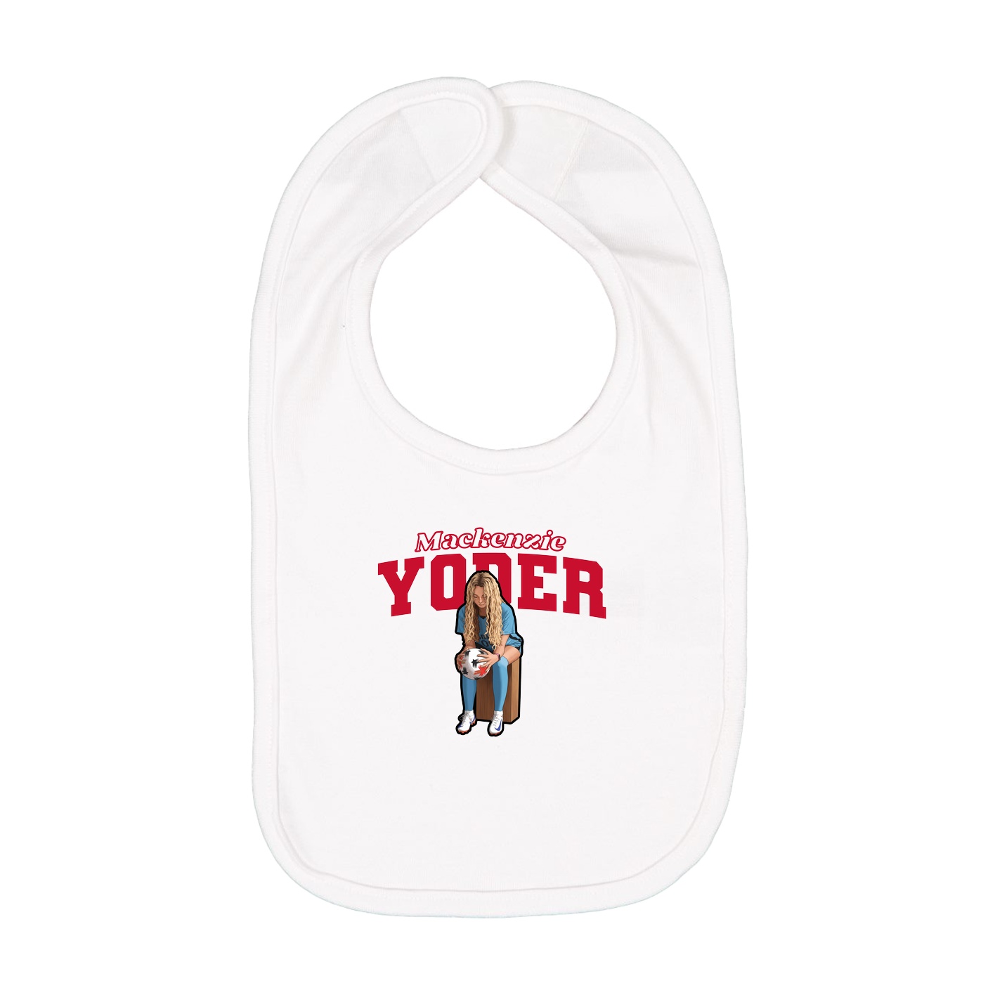 Infant Bib — Name Arch in White