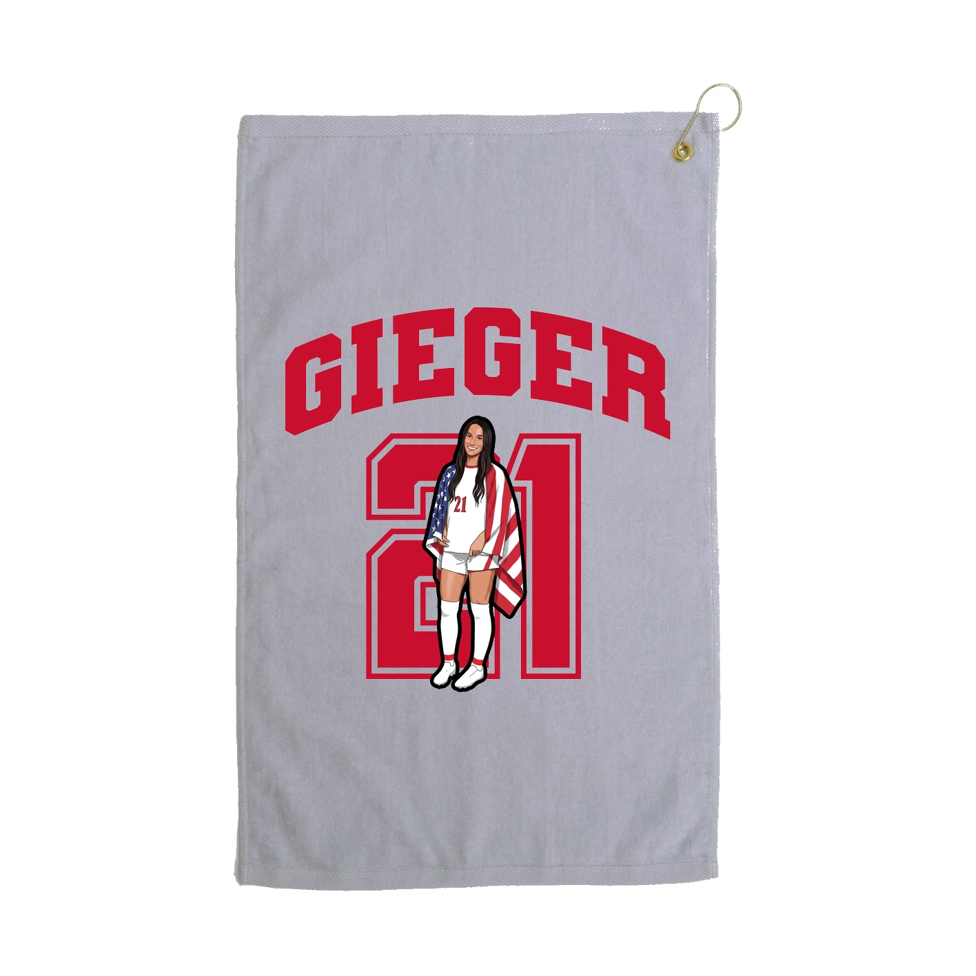 Golf Towel — Number in Grey
