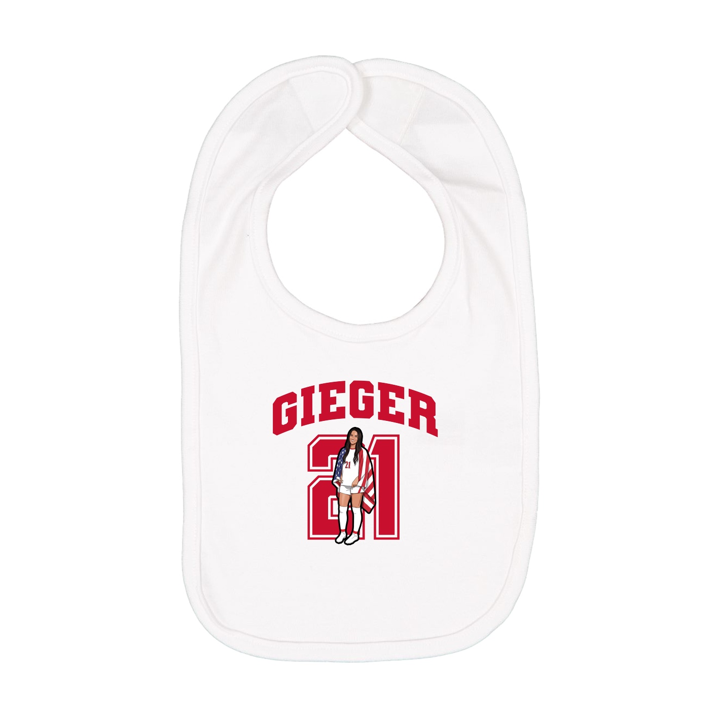 Infant Bib — Number in White