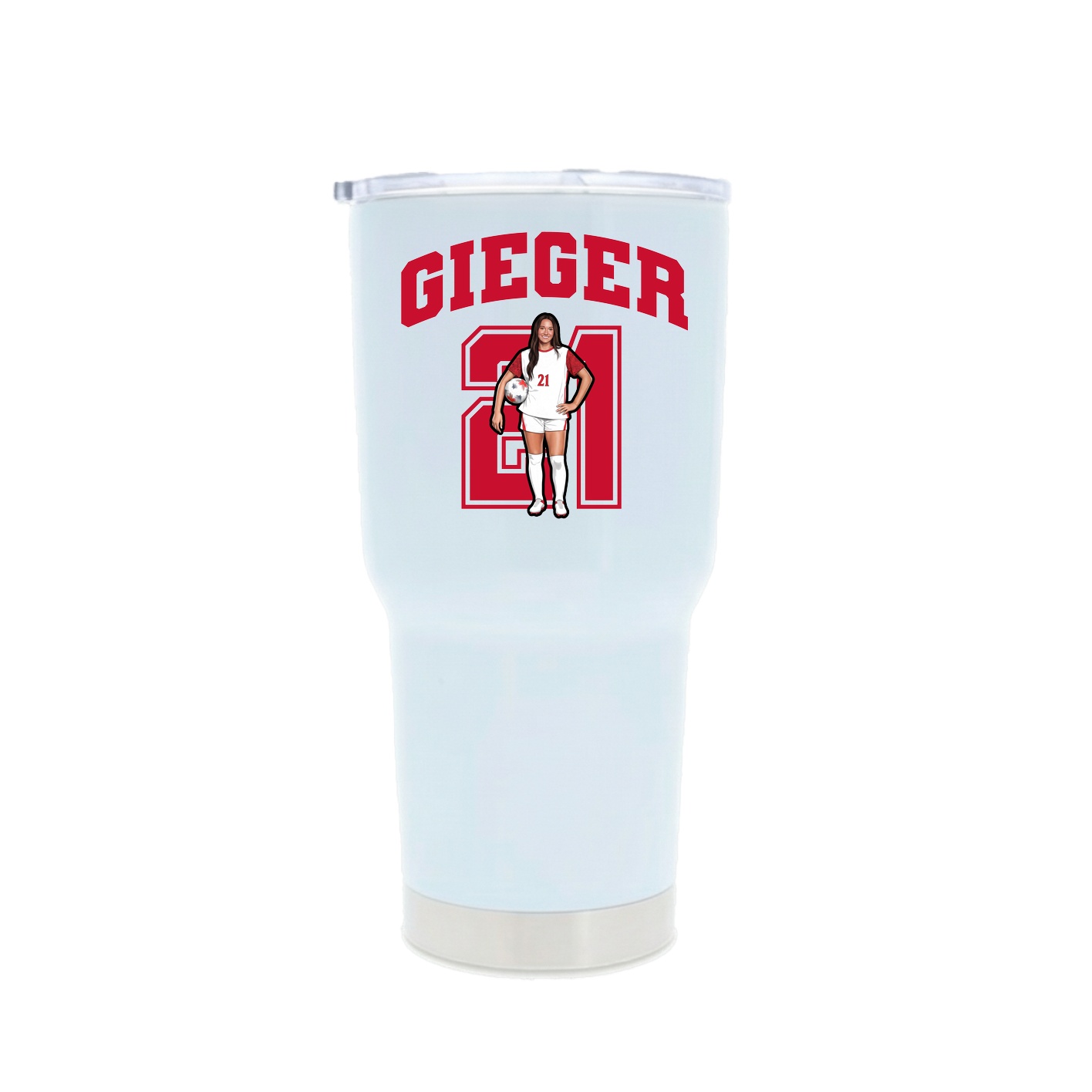 30oz Stainless Steel Tumbler — Number in White