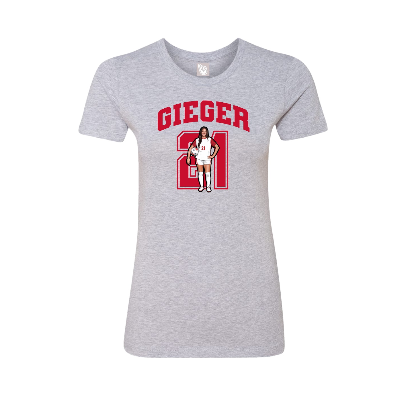 Fitted Women's Tee — Number in Grey