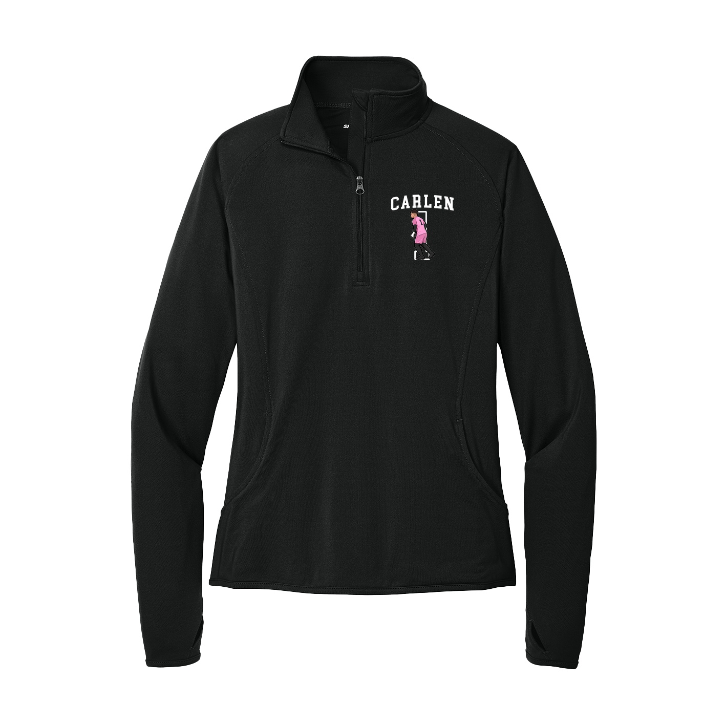 Women's Q-Zip Pullover — Shirsey in Black