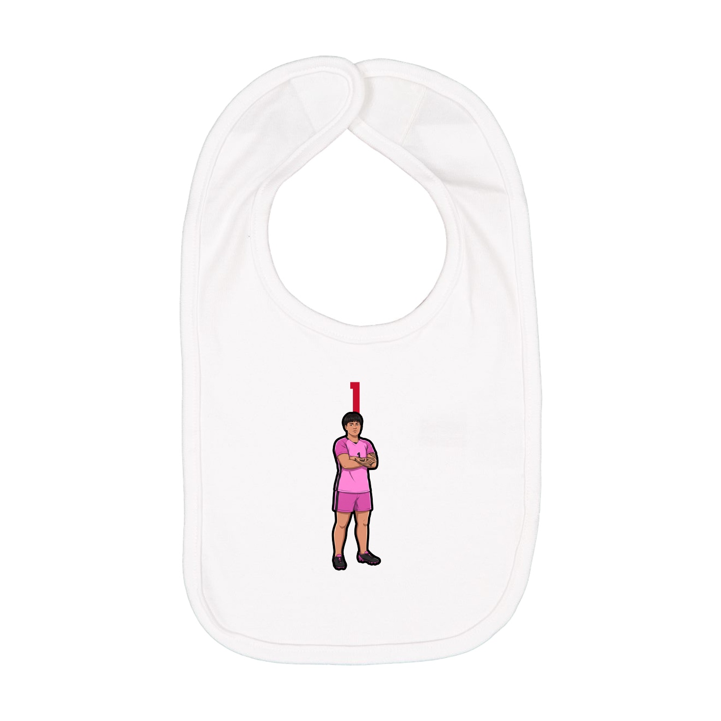 Infant Bib — Number Top in White
