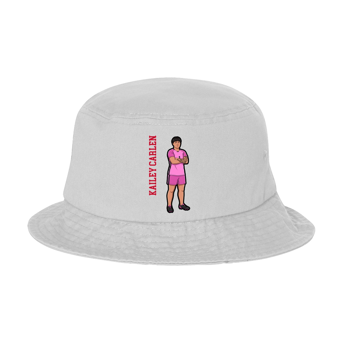 Bucket Cap — Name Vertical in White