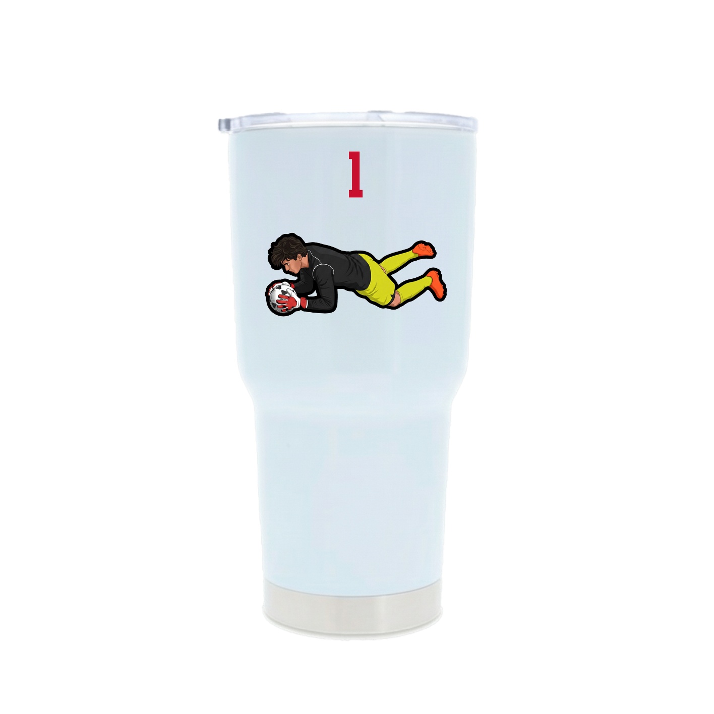 30oz Stainless Steel Tumbler — Number Top in White
