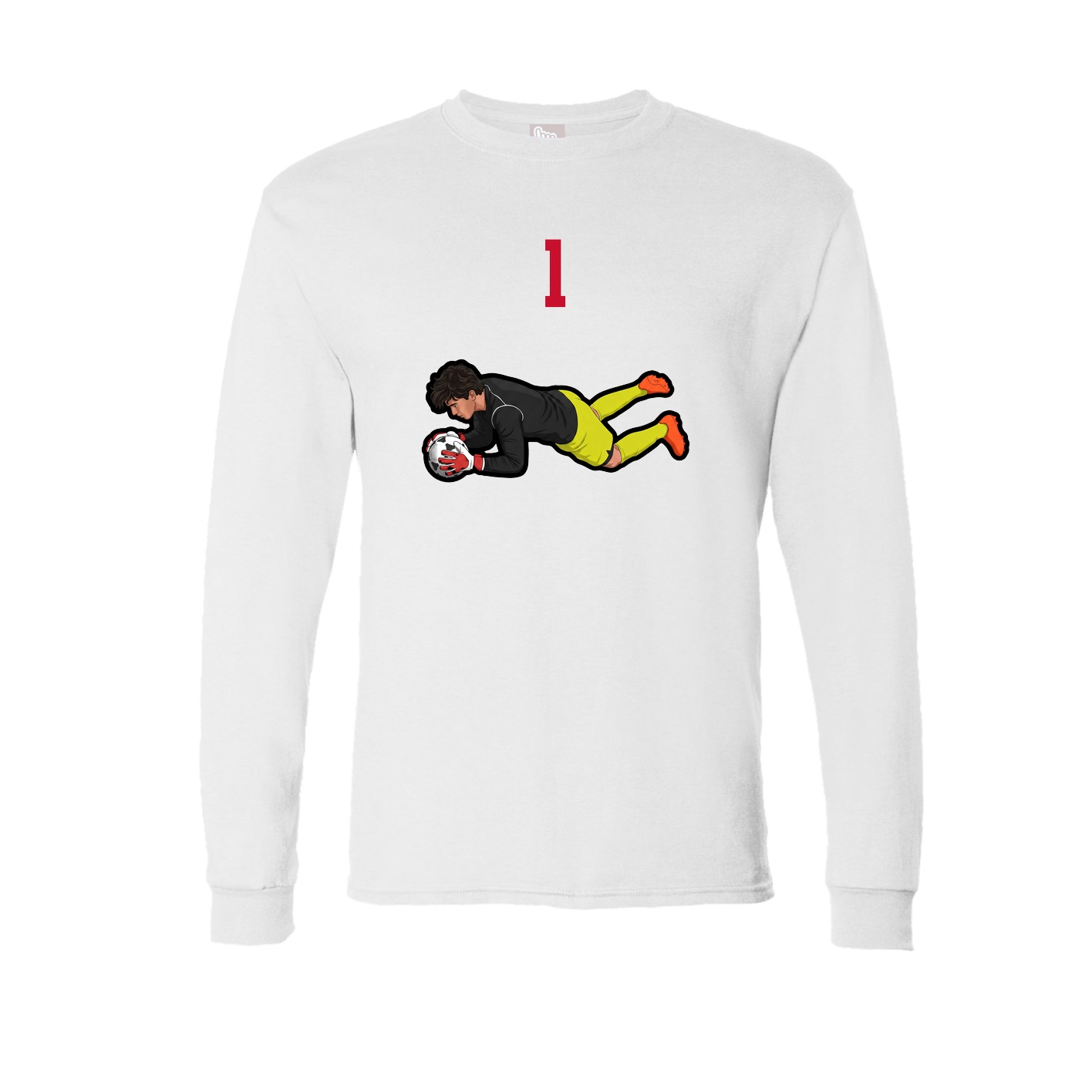 Long Sleeve Tee — Number Top in White