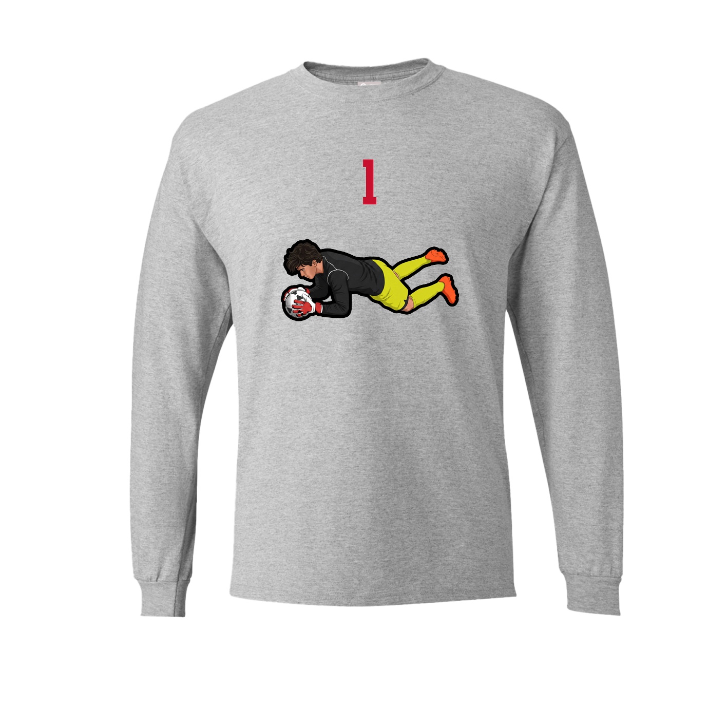 Long Sleeve Tee — Number Top in Grey