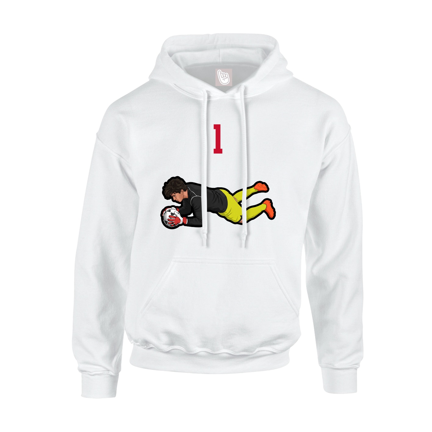 Youth Hoodie — Number Top in White
