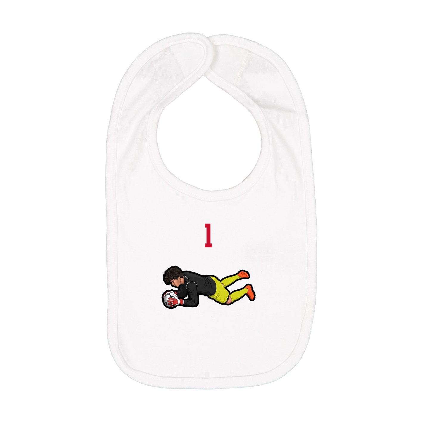 Infant Bib — Number Top in White