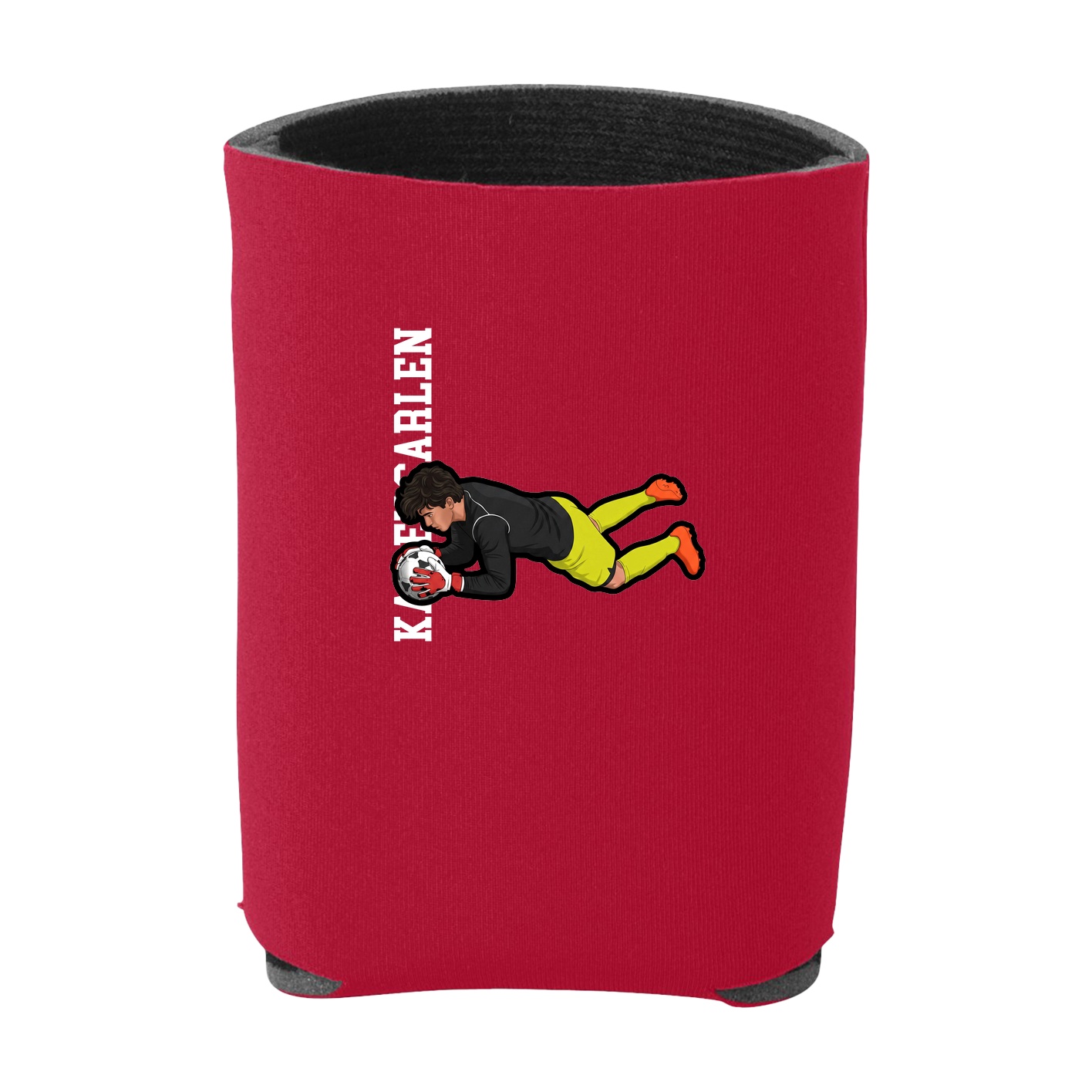 Can Holder — Name Vertical in Red