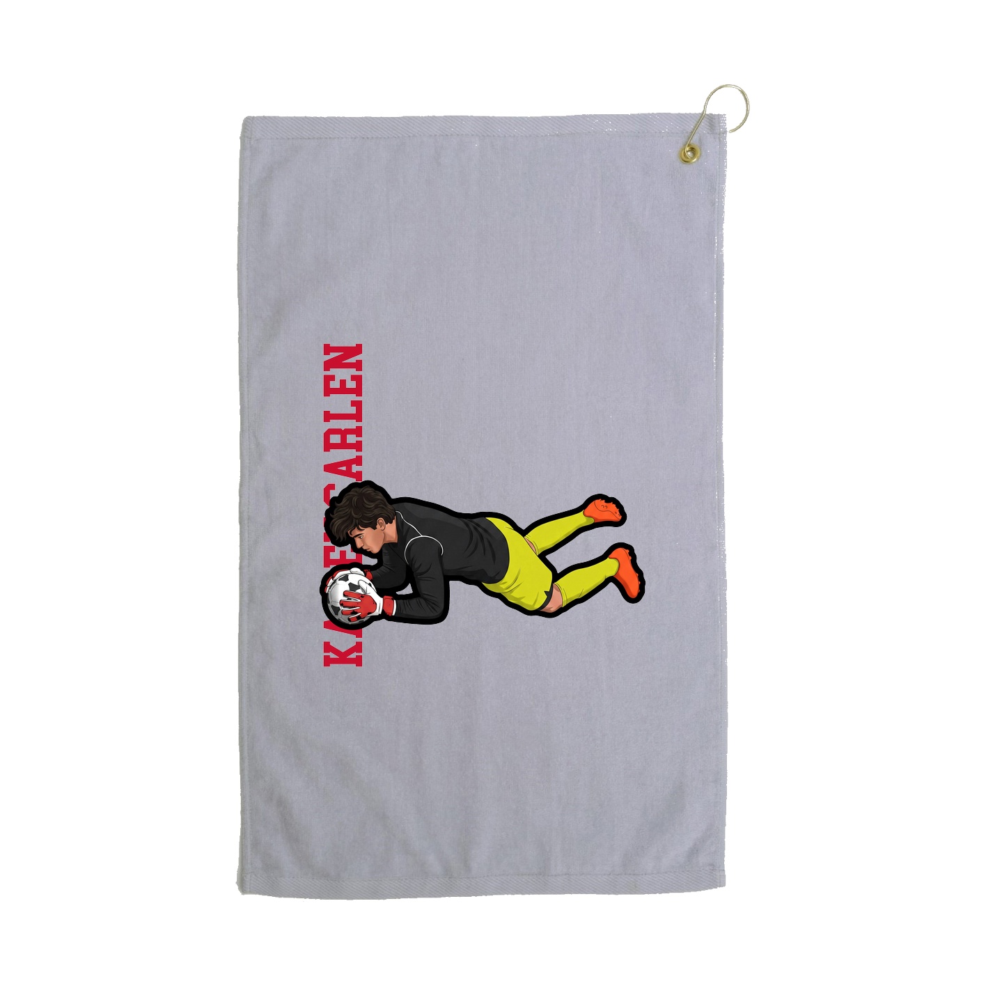 Golf Towel — Name Vertical in Grey