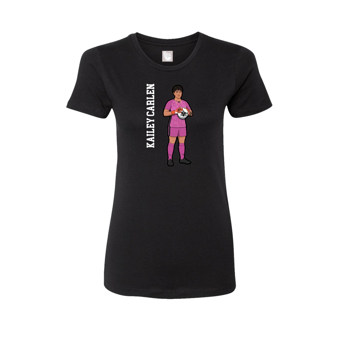 Womens Tee — Name Vertical in Black