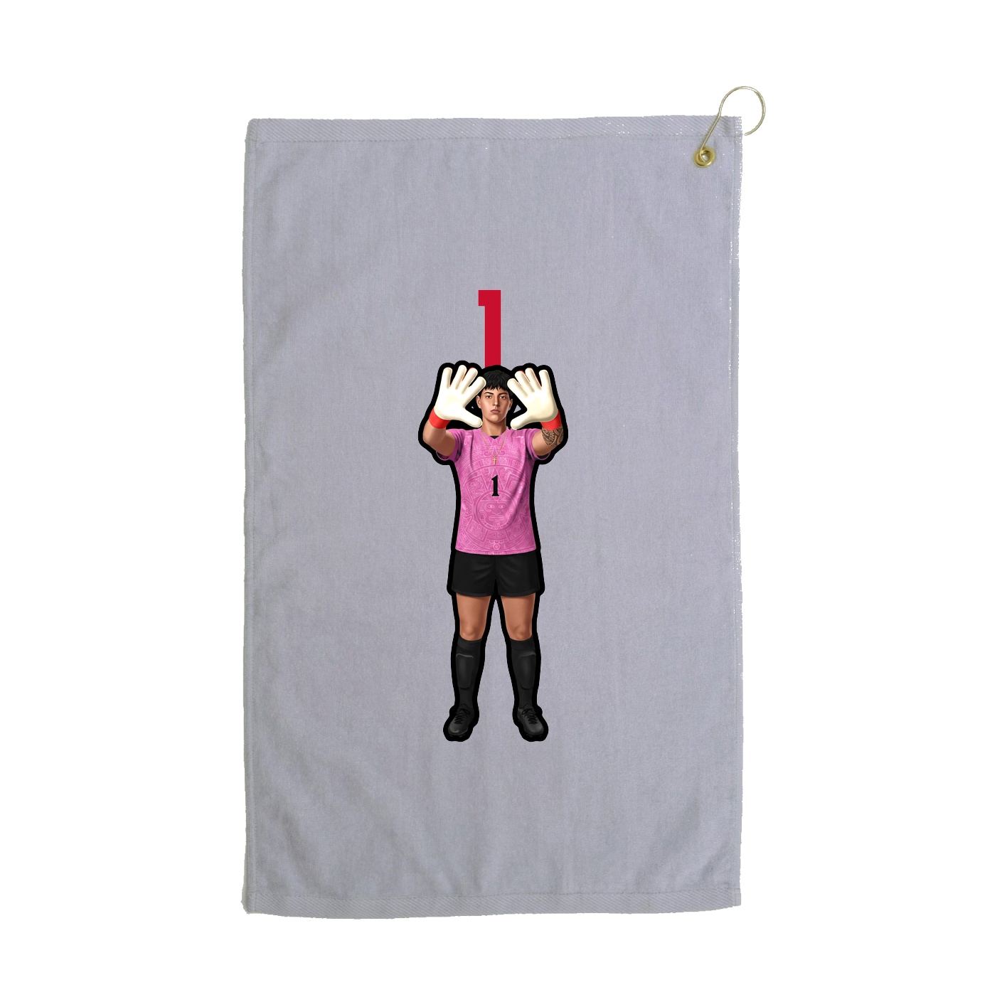 Golf Towel — Number Top in Grey