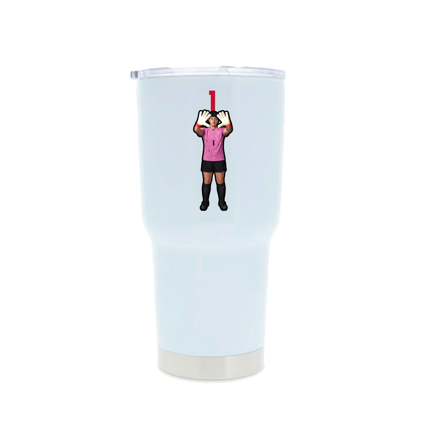 30oz Stainless Steel Tumbler — Number Top in White