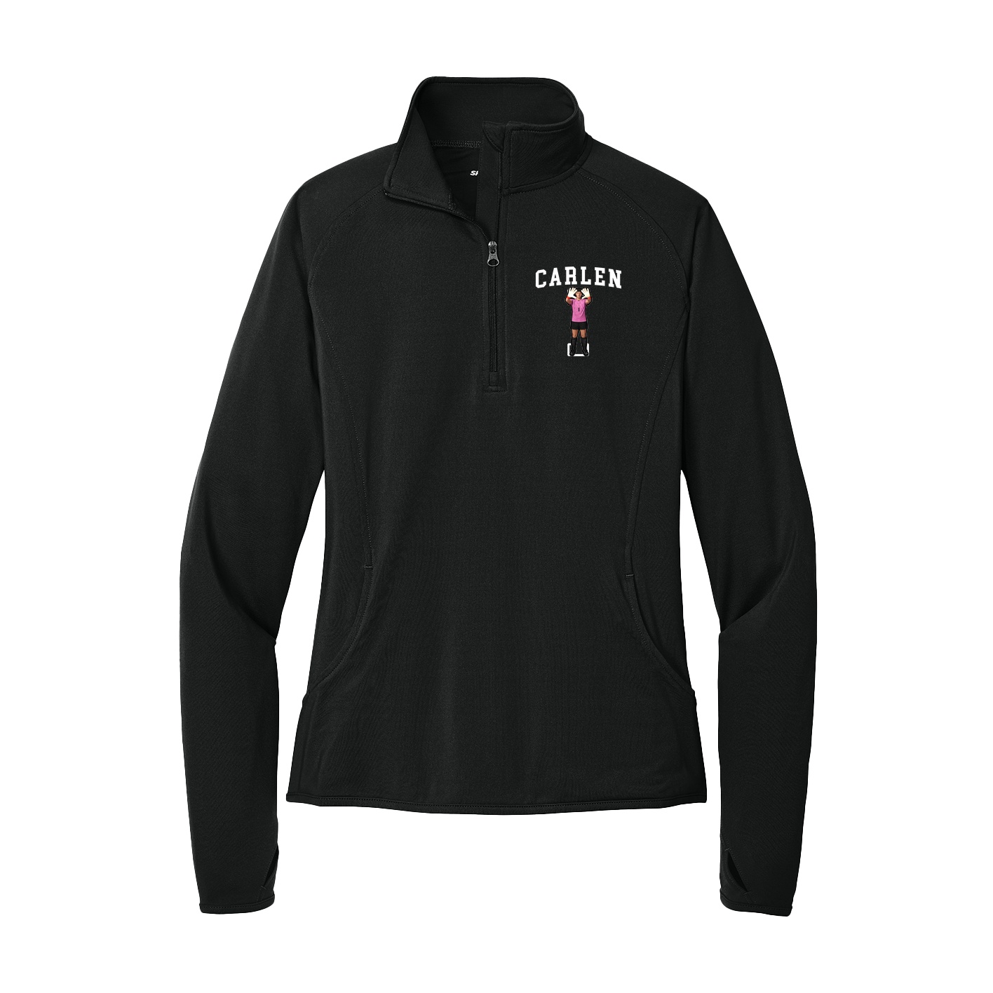 Women's Q-Zip Pullover — Shirsey in Black