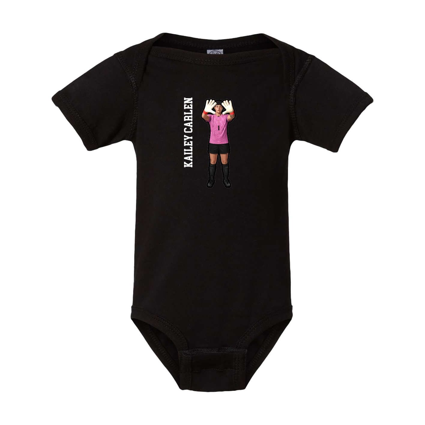 Baby Onesie — Name Vertical in Black