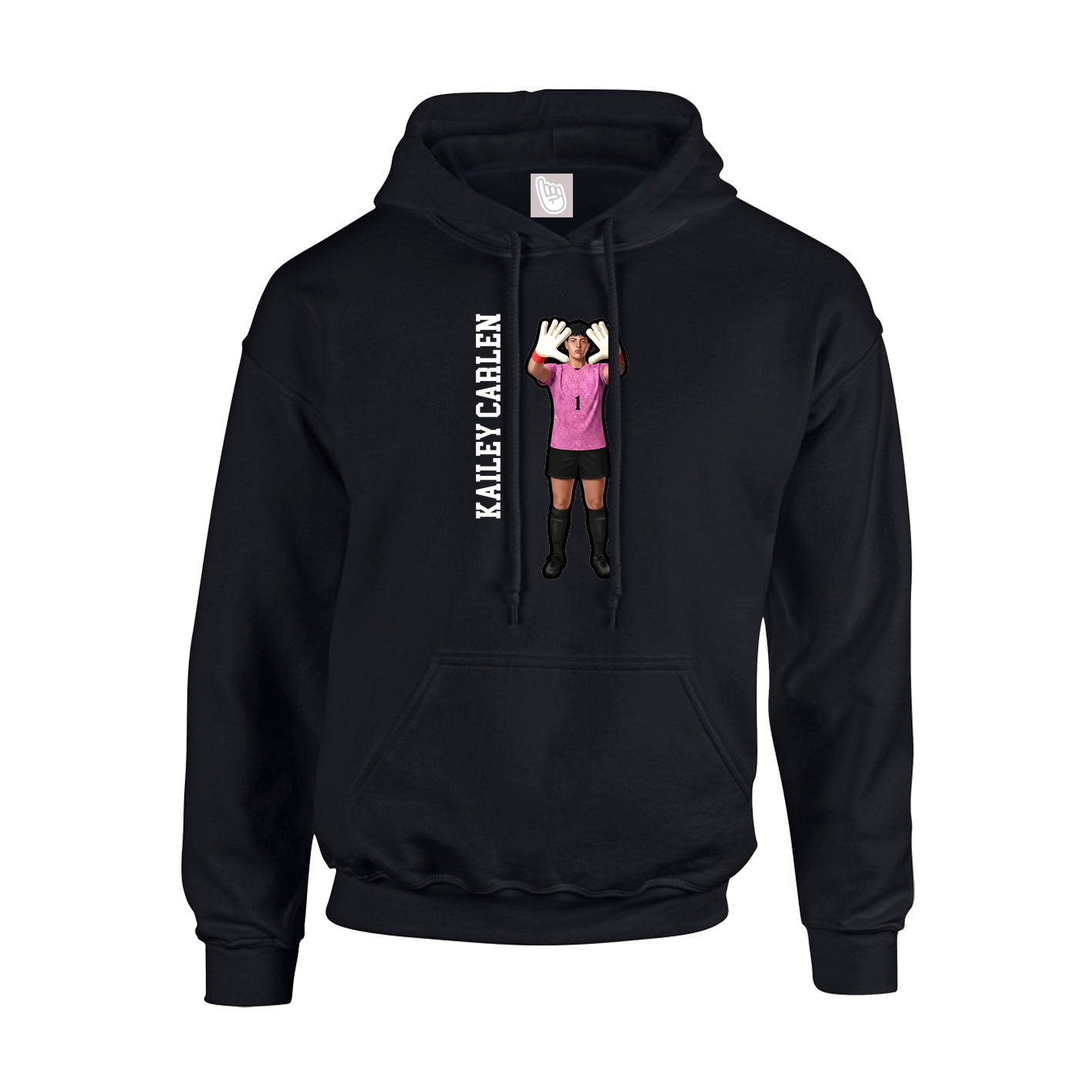 Youth Hoodie — Name Vertical in Black