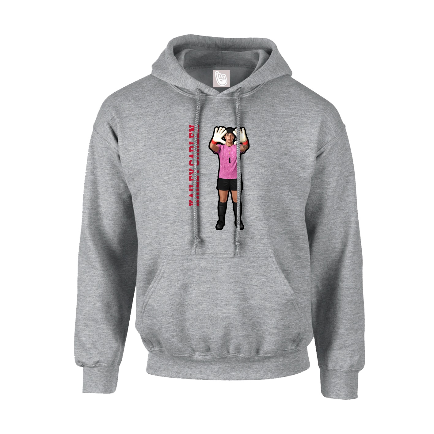Youth Hoodie — Name Vertical in Grey
