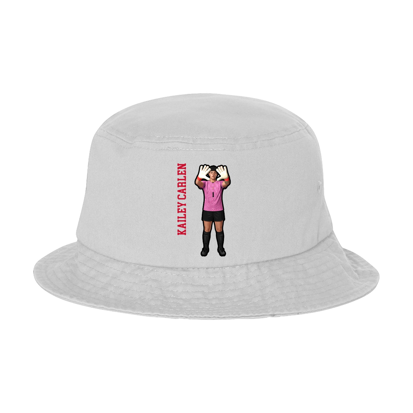 Bucket Cap — Name Vertical in White