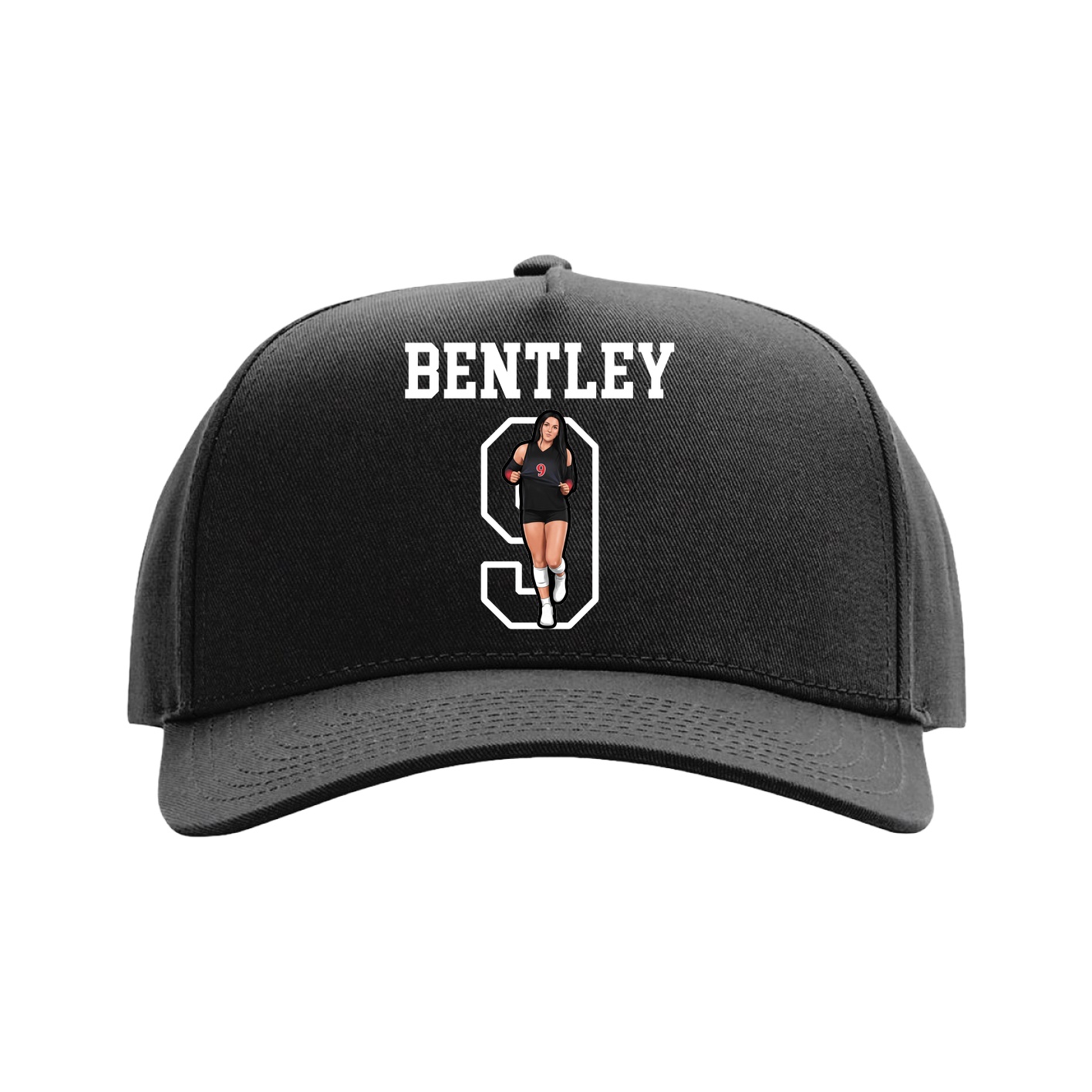 Full Fabric Five-Panel Champ Cap — Shirsey in Black