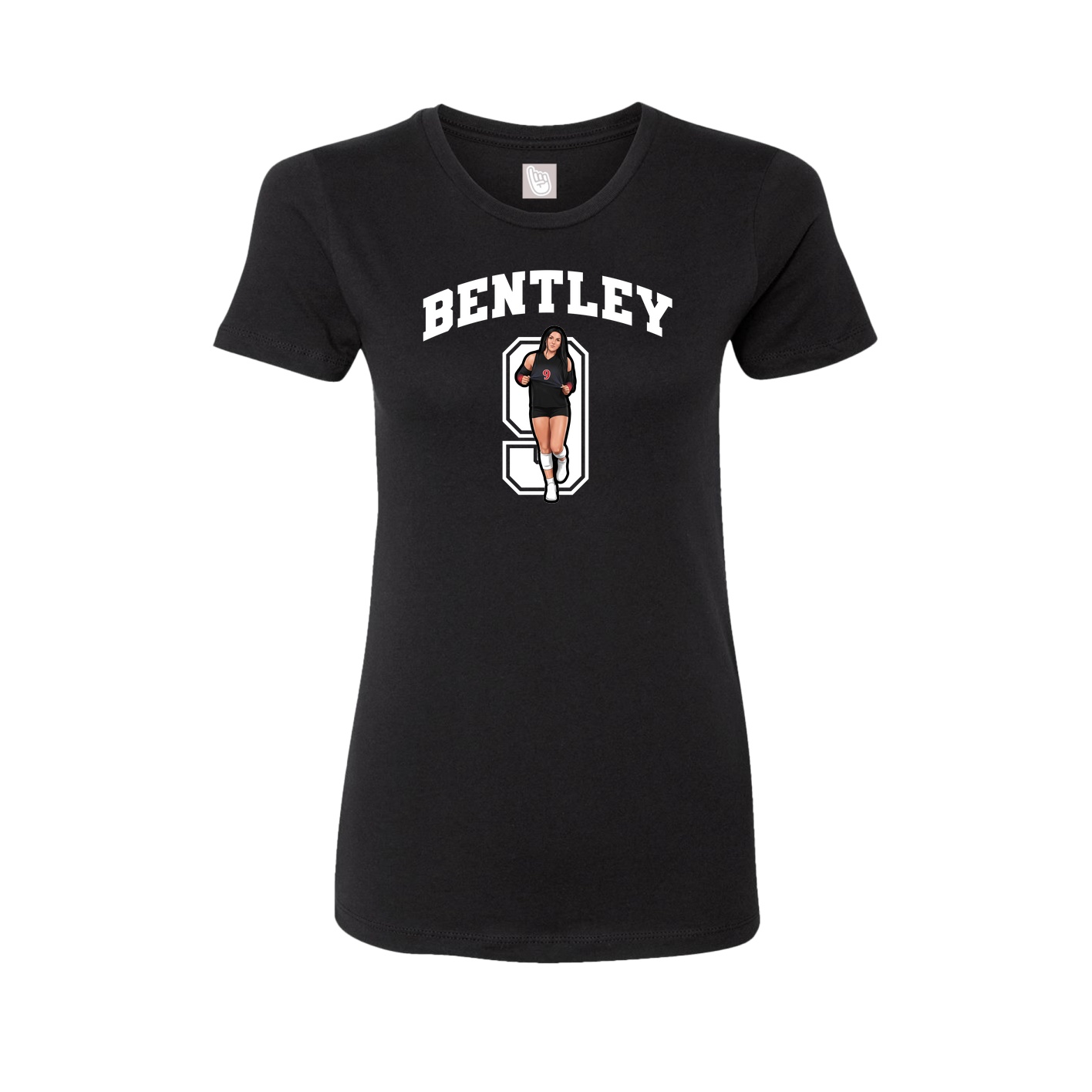 Fitted Women's Tee — Number in Black