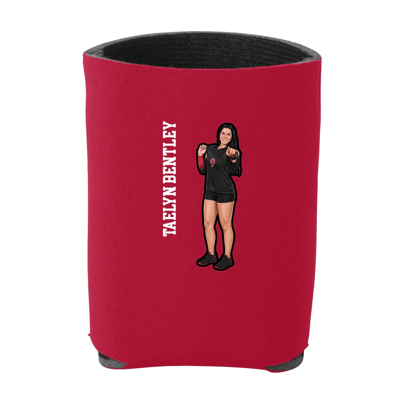 Can Holder — Name Vertical in Red