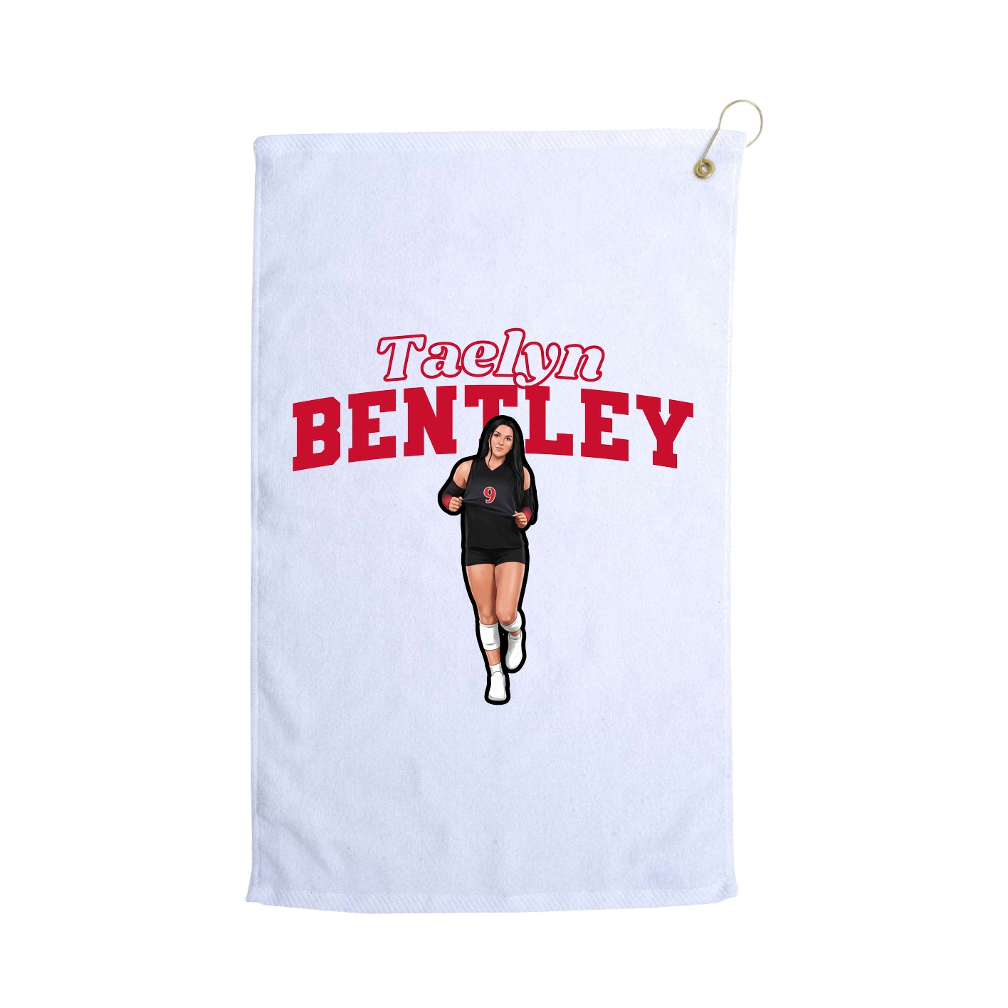 Golf Towel — Name Arch in White