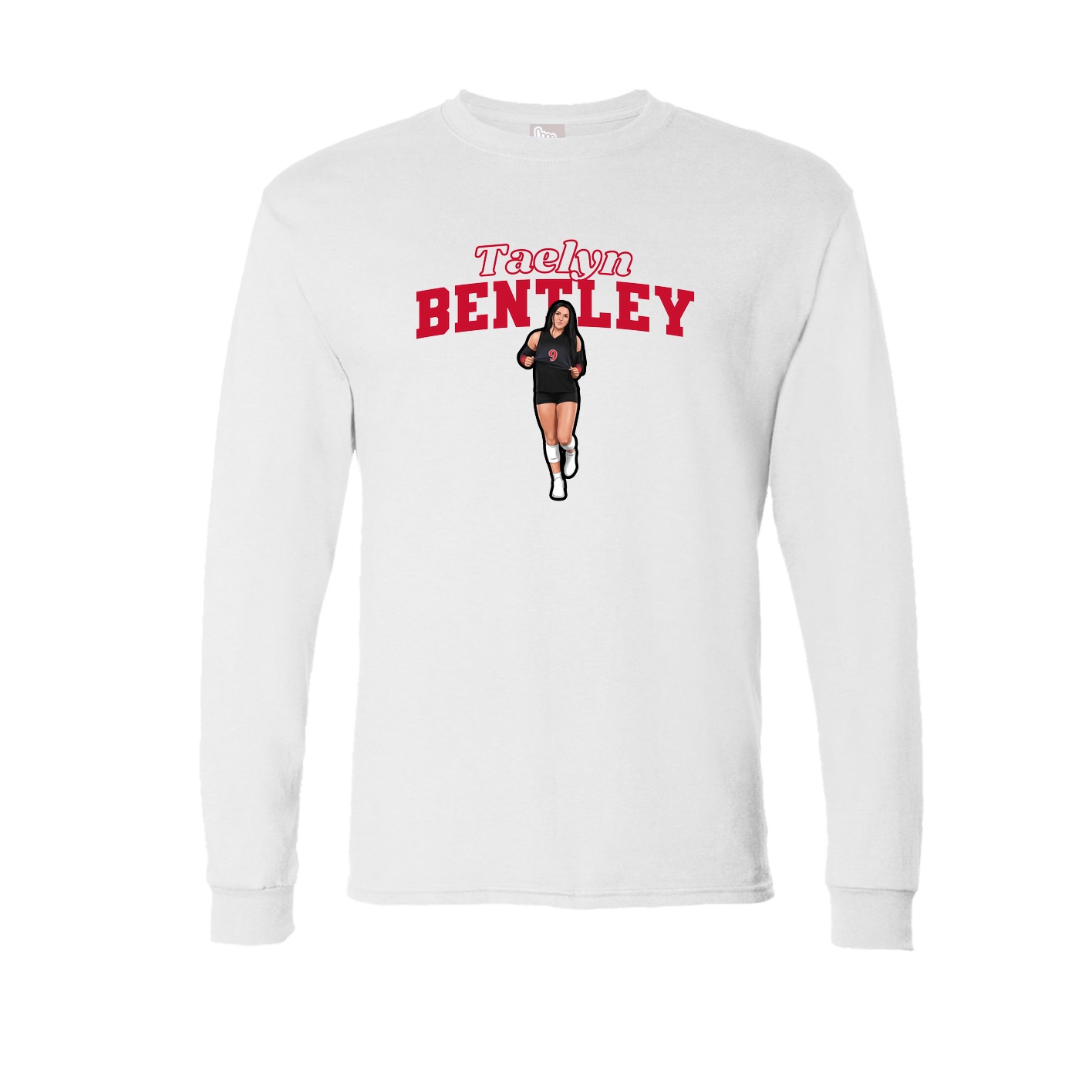 Long Sleeve Tee — Name Arch in White