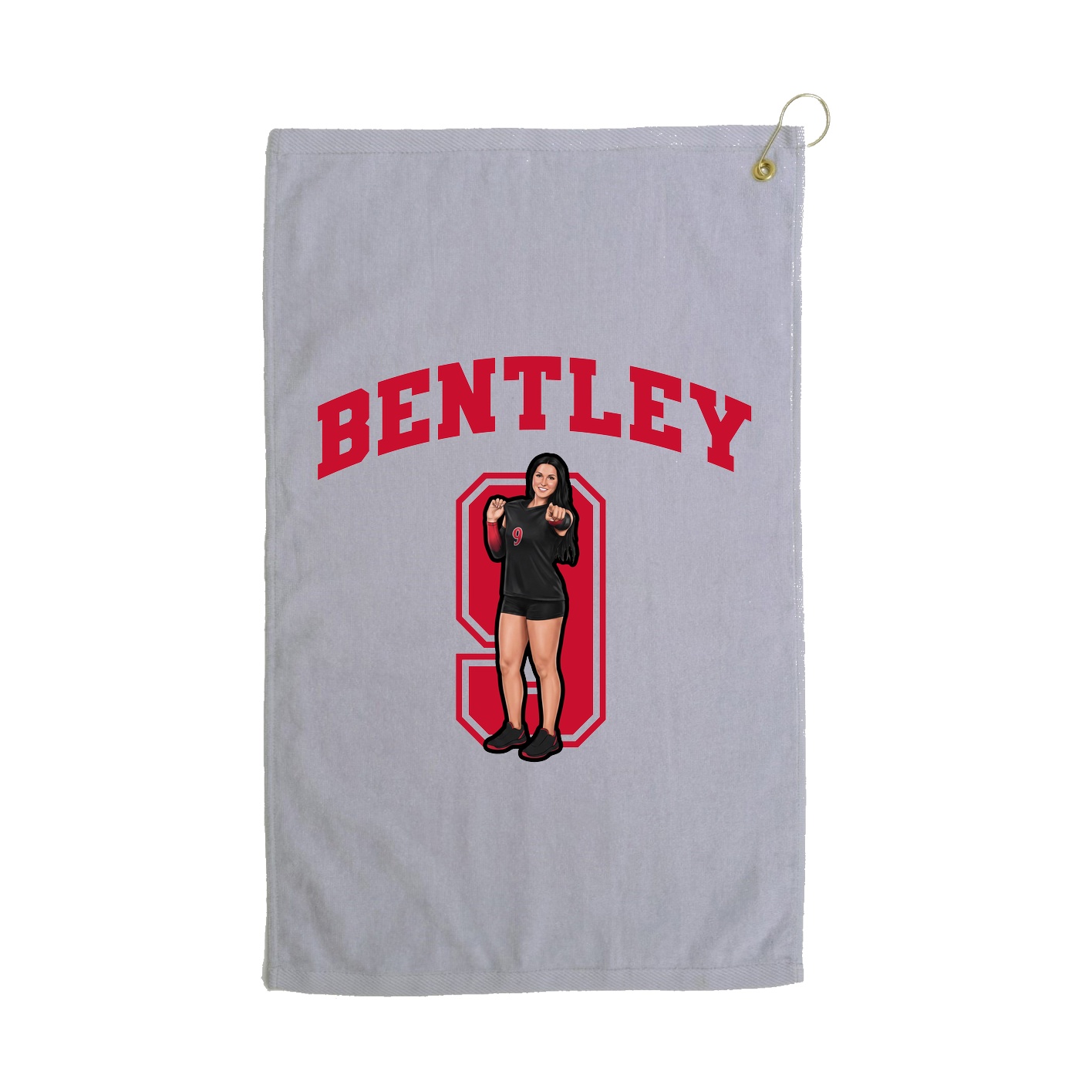 Golf Towel — Number in Grey