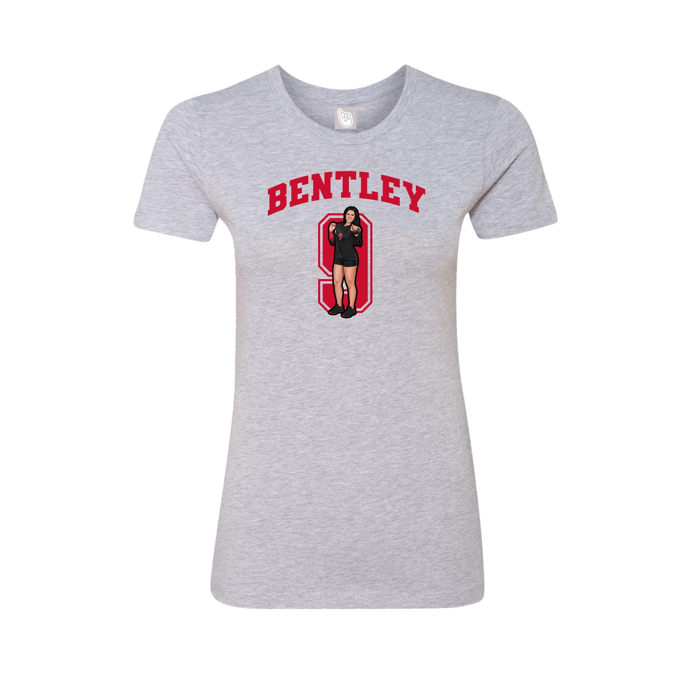 Fitted Women's Tee — Number in Grey