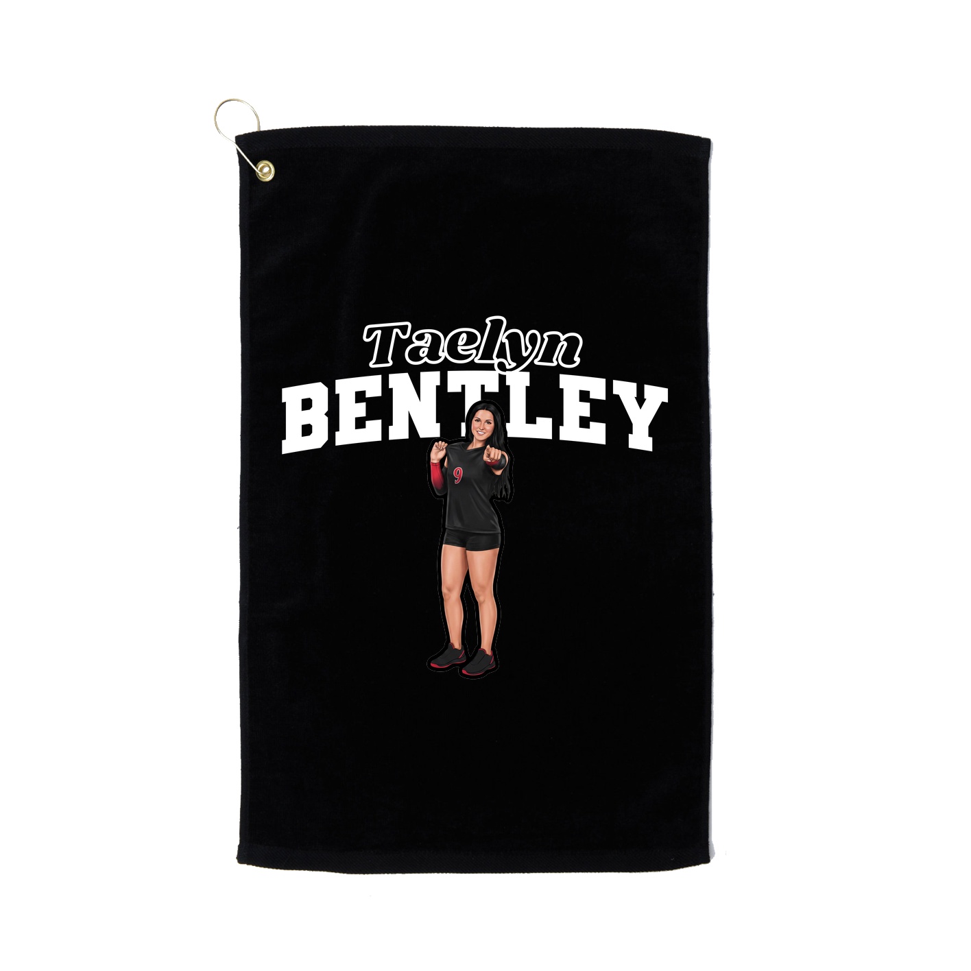 Golf Towel — Name Arch in Black