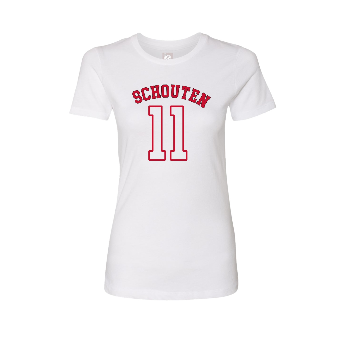 Fitted Women's Tee — Shirsey Arch in White