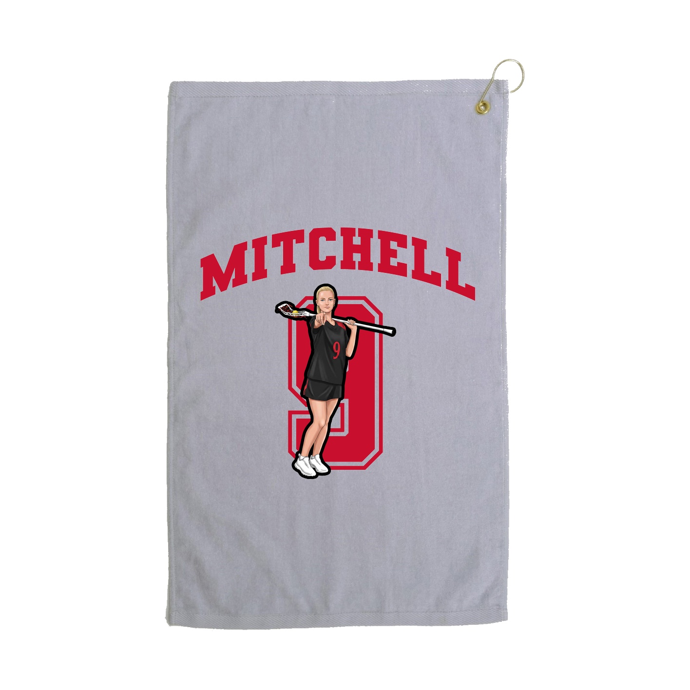Golf Towel — Number in Grey