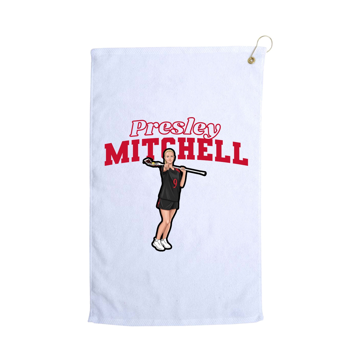 Golf Towel — Name Arch in White