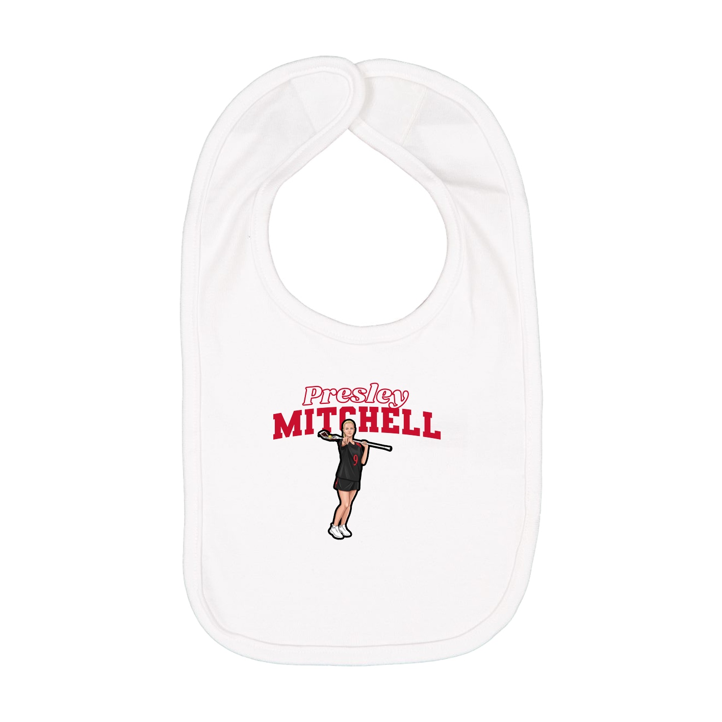Infant Bib — Name Arch in White