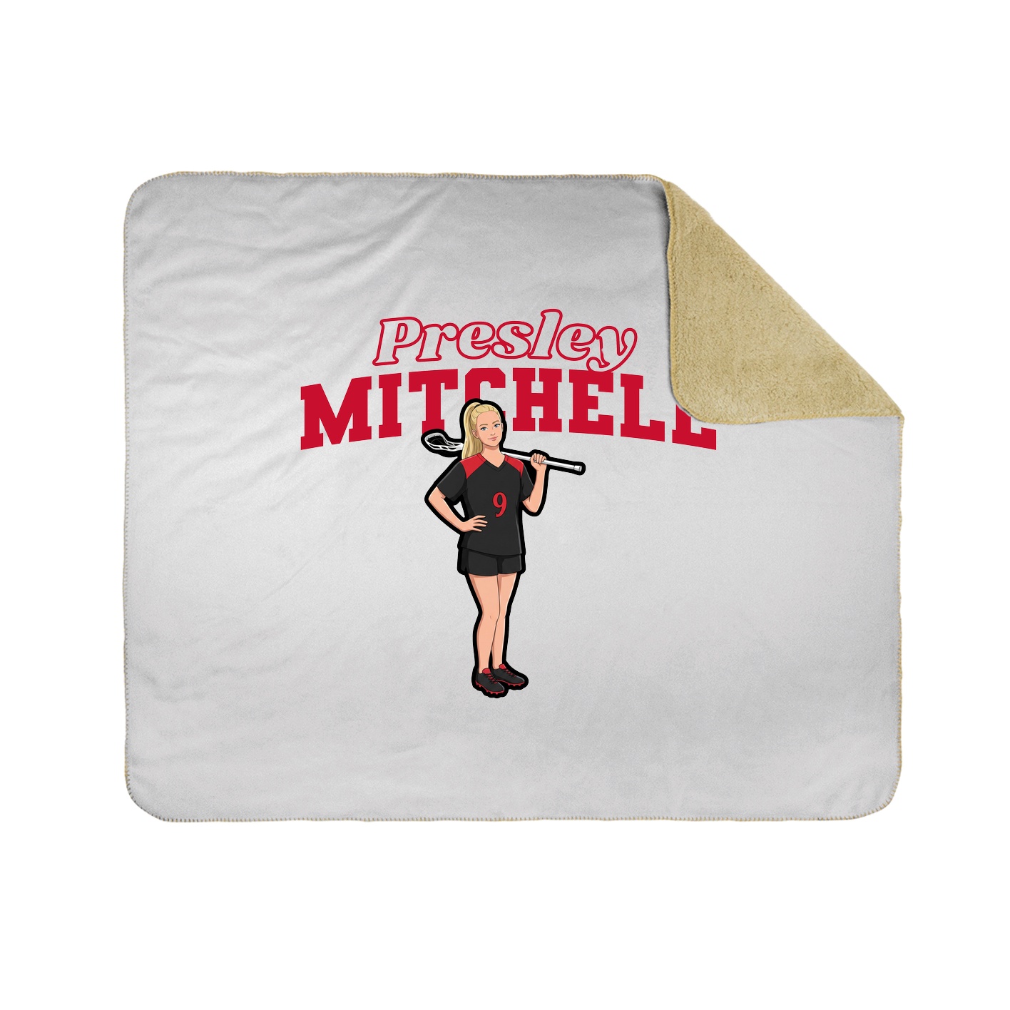 Throw Blanket — Name Arch in White