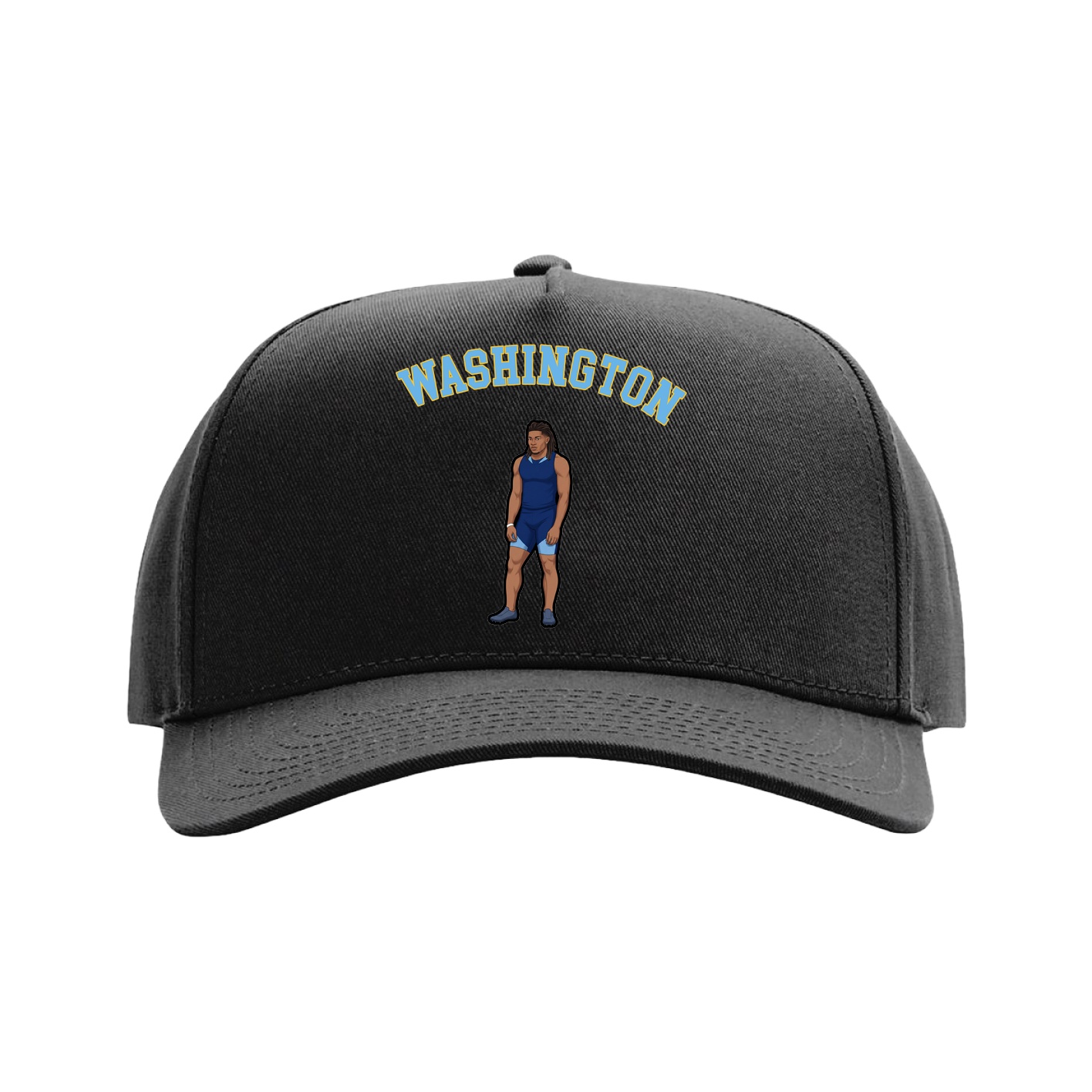 Full Fabric Five-Panel Champ Cap — Shirsey Arch in Black
