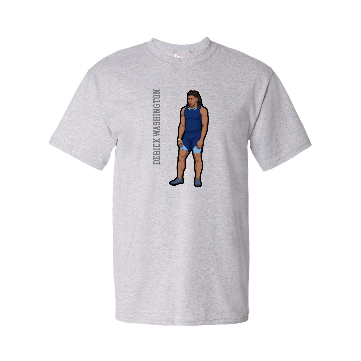 Youth Tee — Name Vertical in Grey