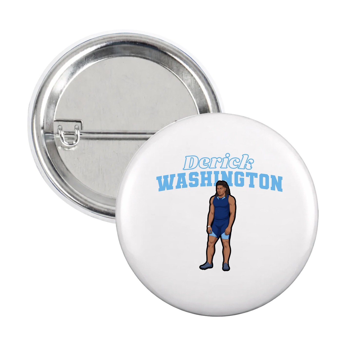 Game Day Button — Name Arch in White