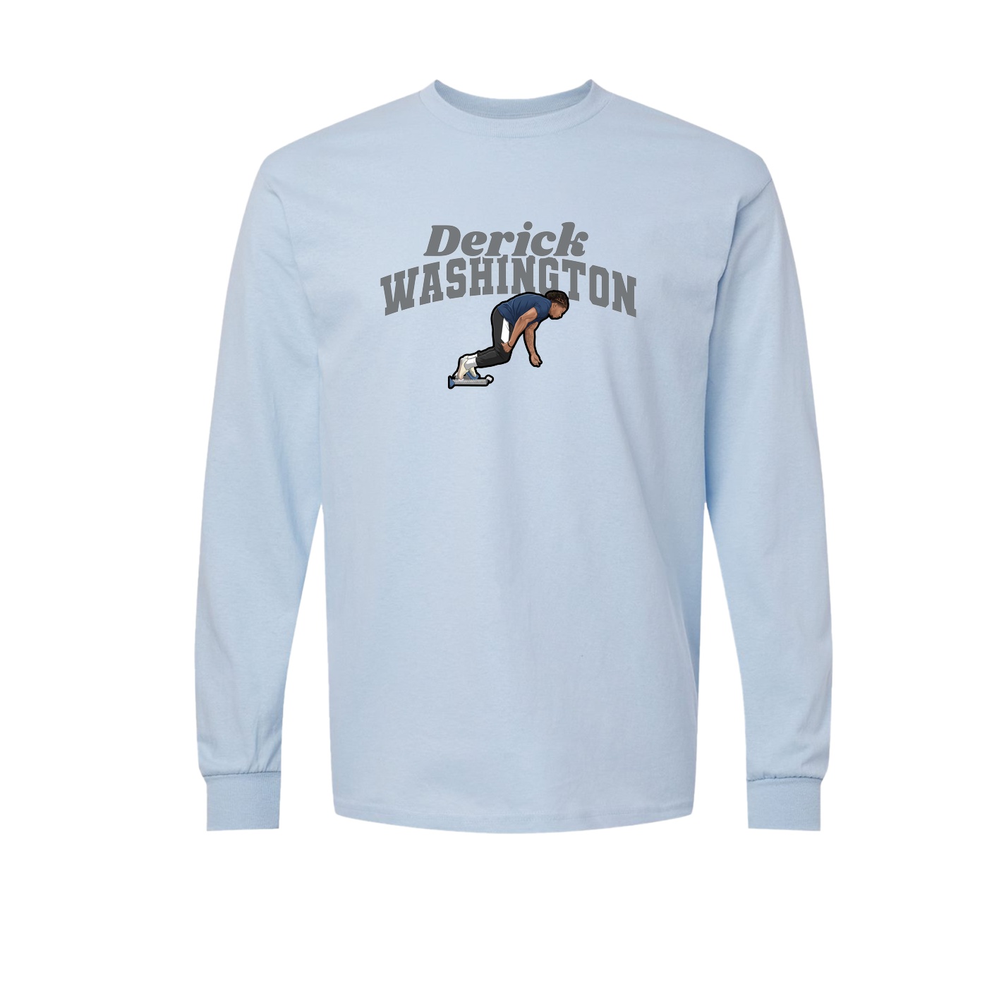 Long Sleeve Tee — Signature Arch in Light Blue