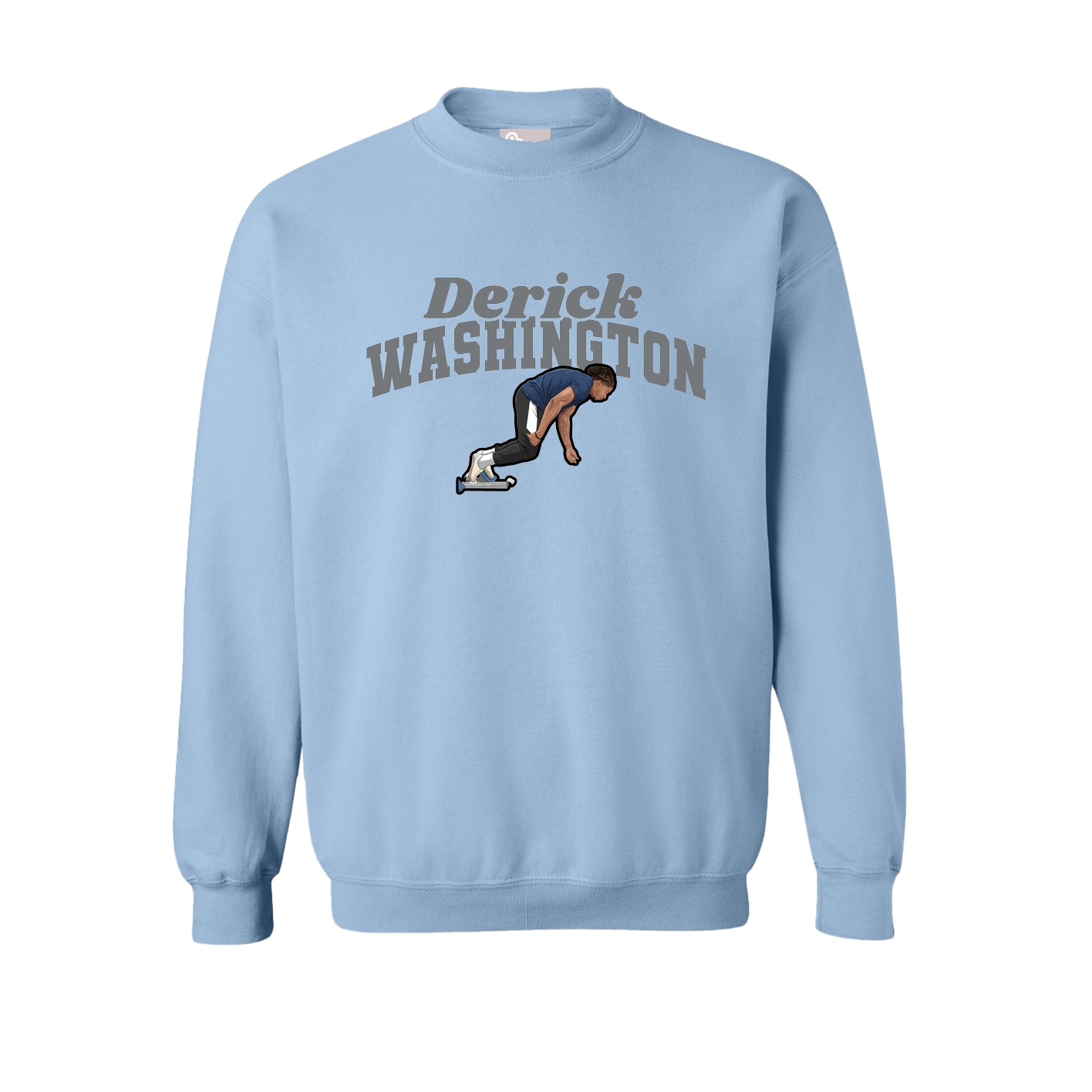 Fleece Crew — Signature Arch in Light Blue