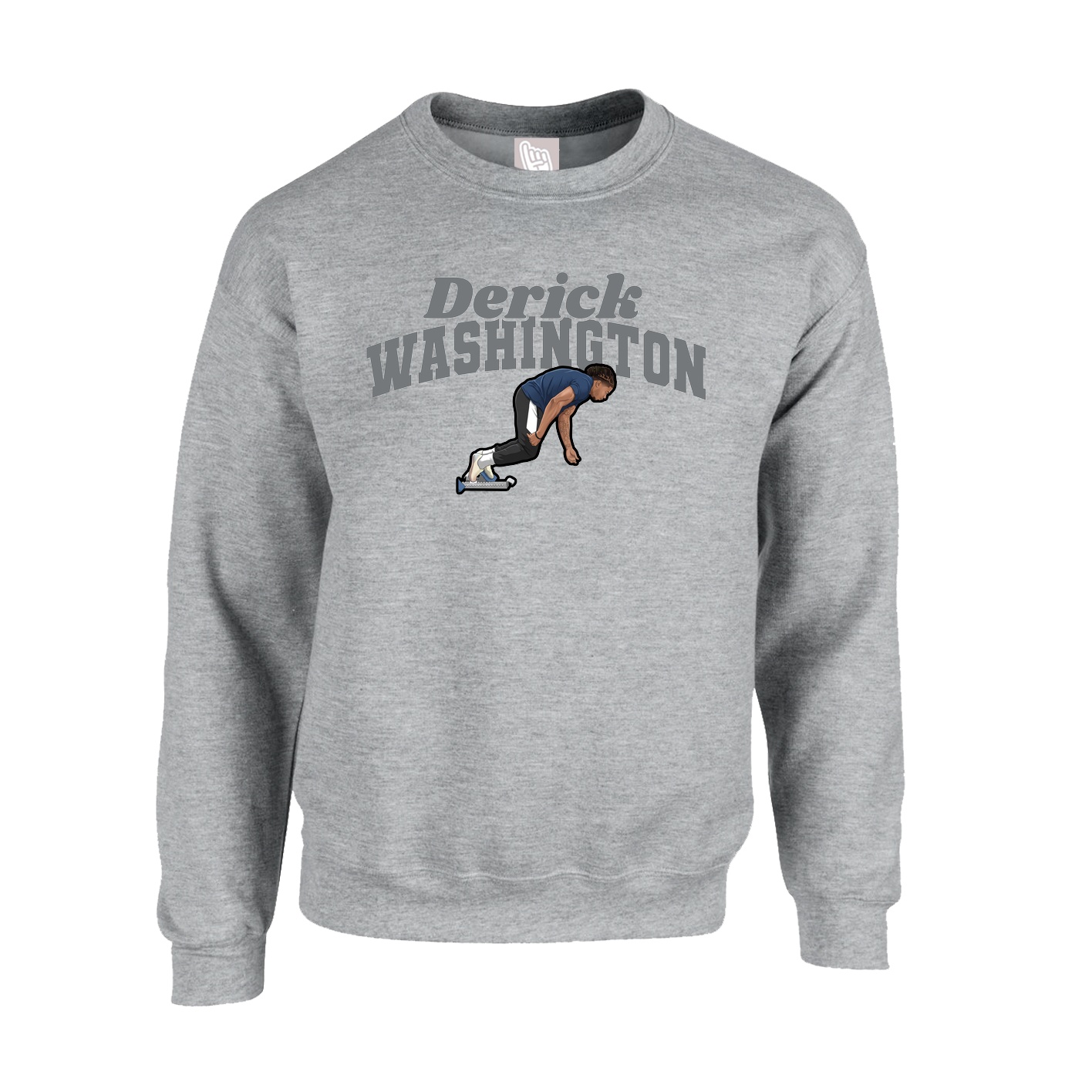 Fleece Crew — Signature Arch in Grey