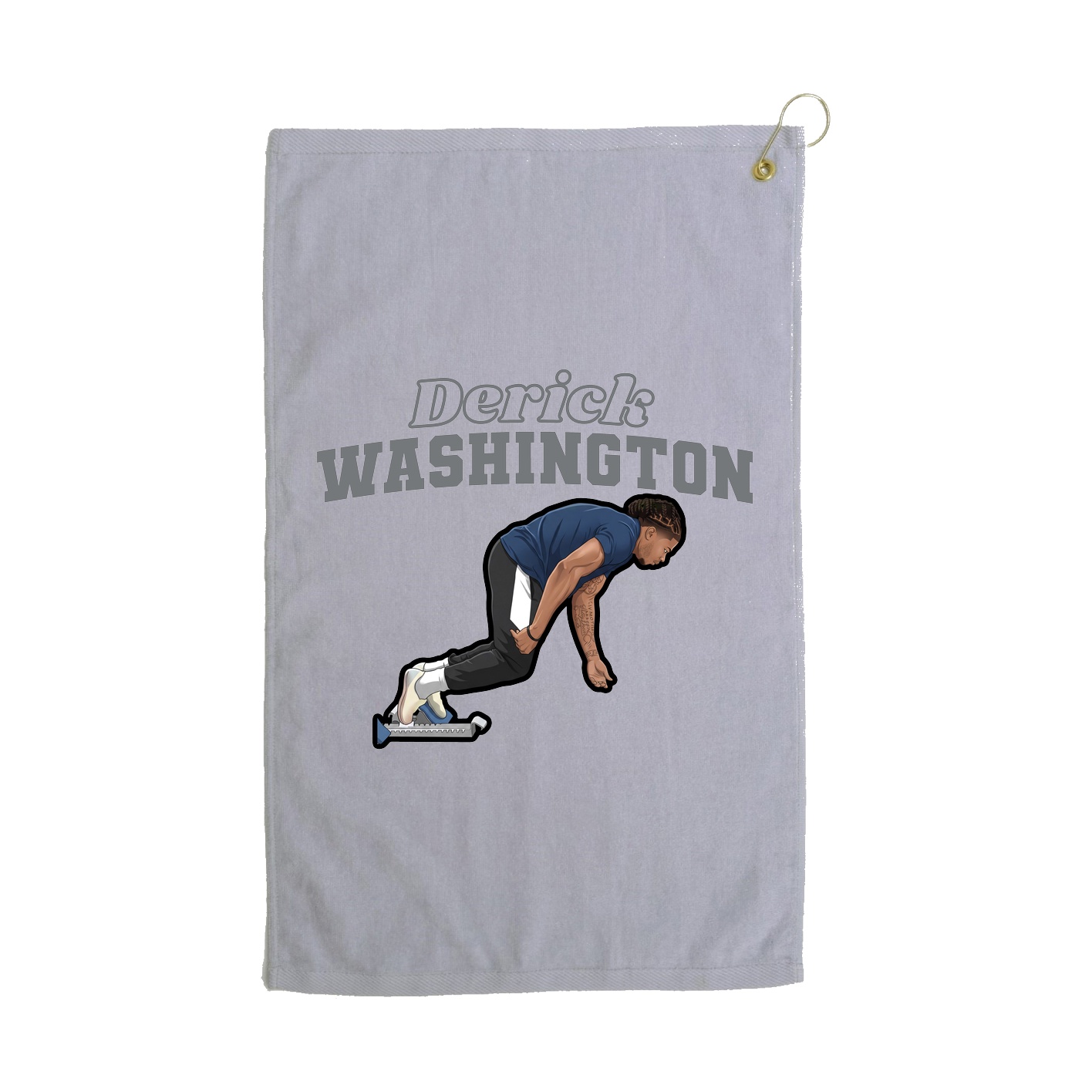Golf Towel — Name Arch in Grey