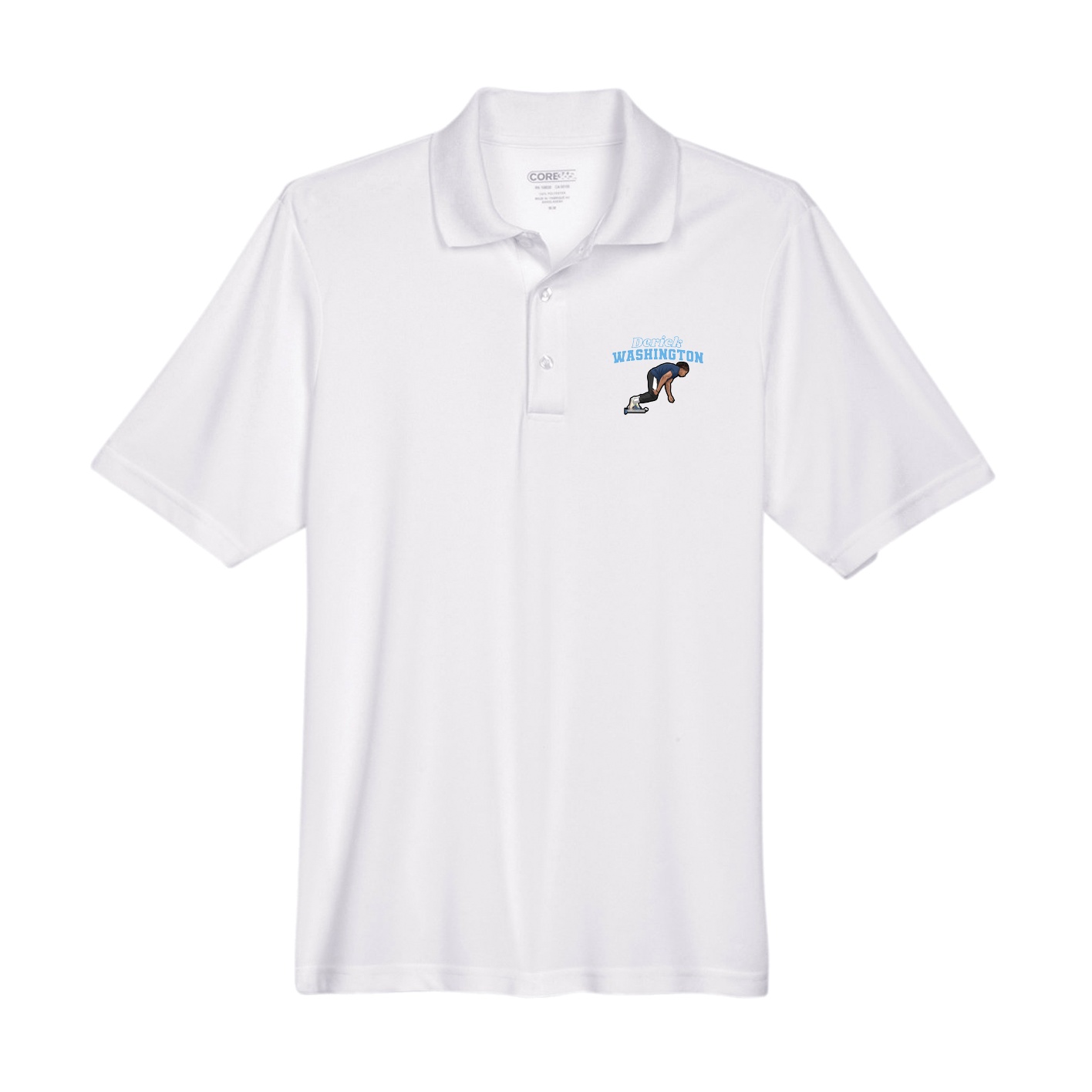 Performance Polo — Name Arch in White