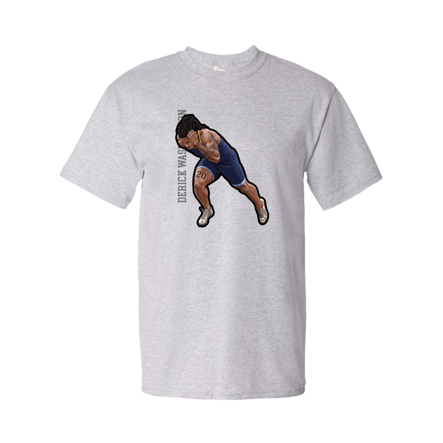 Tee — Name Vertical in Grey