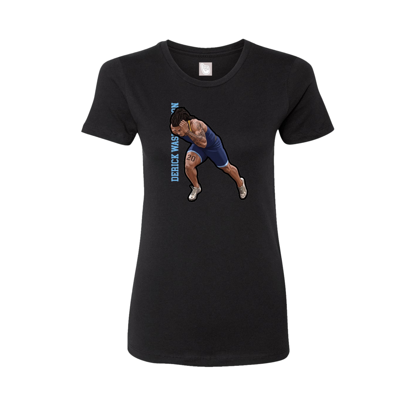 Womens Tee — Name Vertical in Black