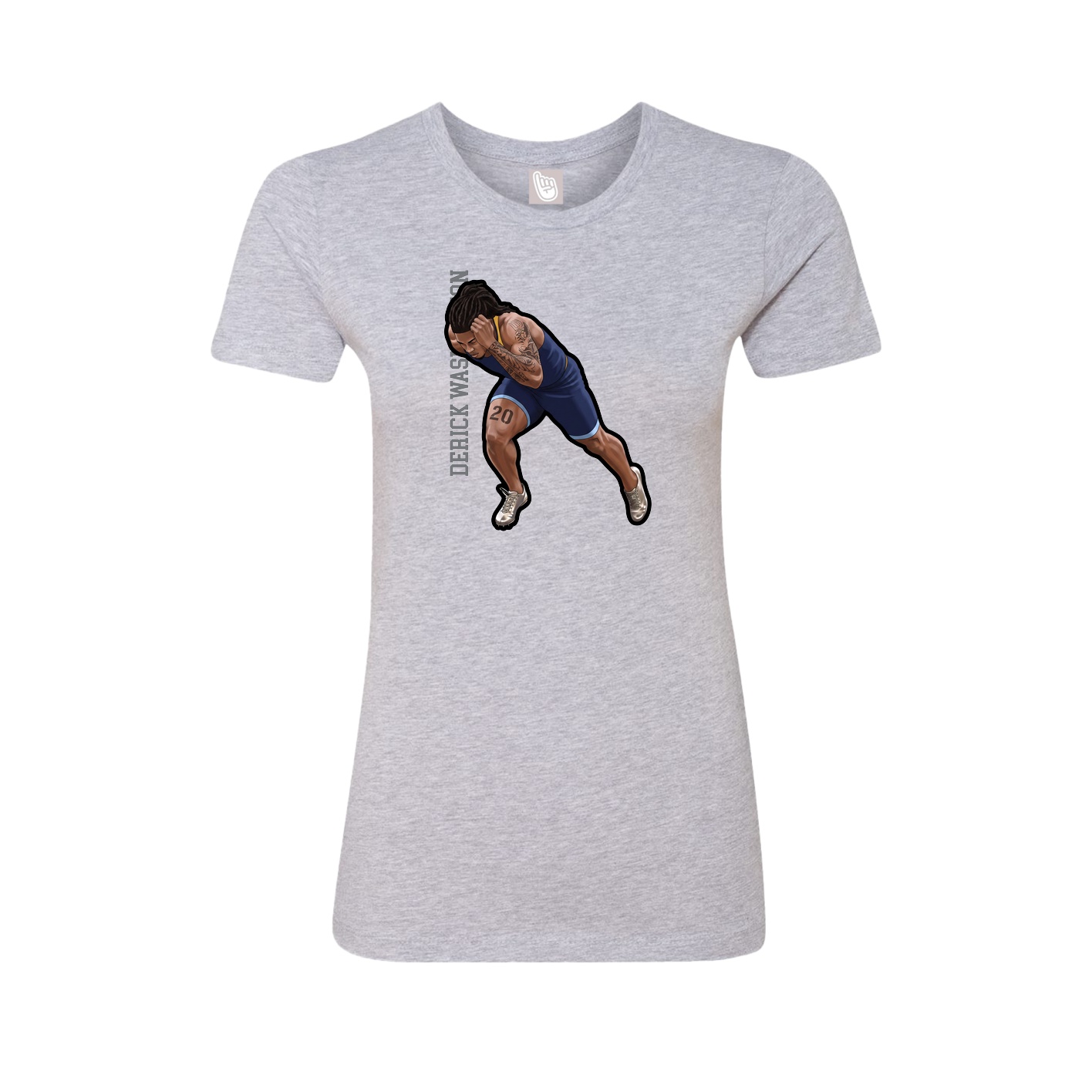 Womens Tee — Name Vertical in Grey