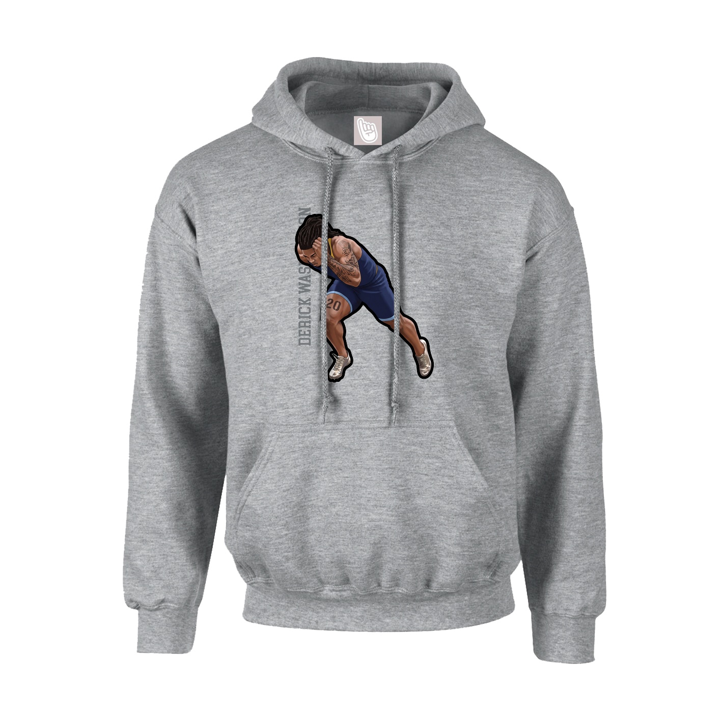 Youth Hoodie — Name Vertical in Grey