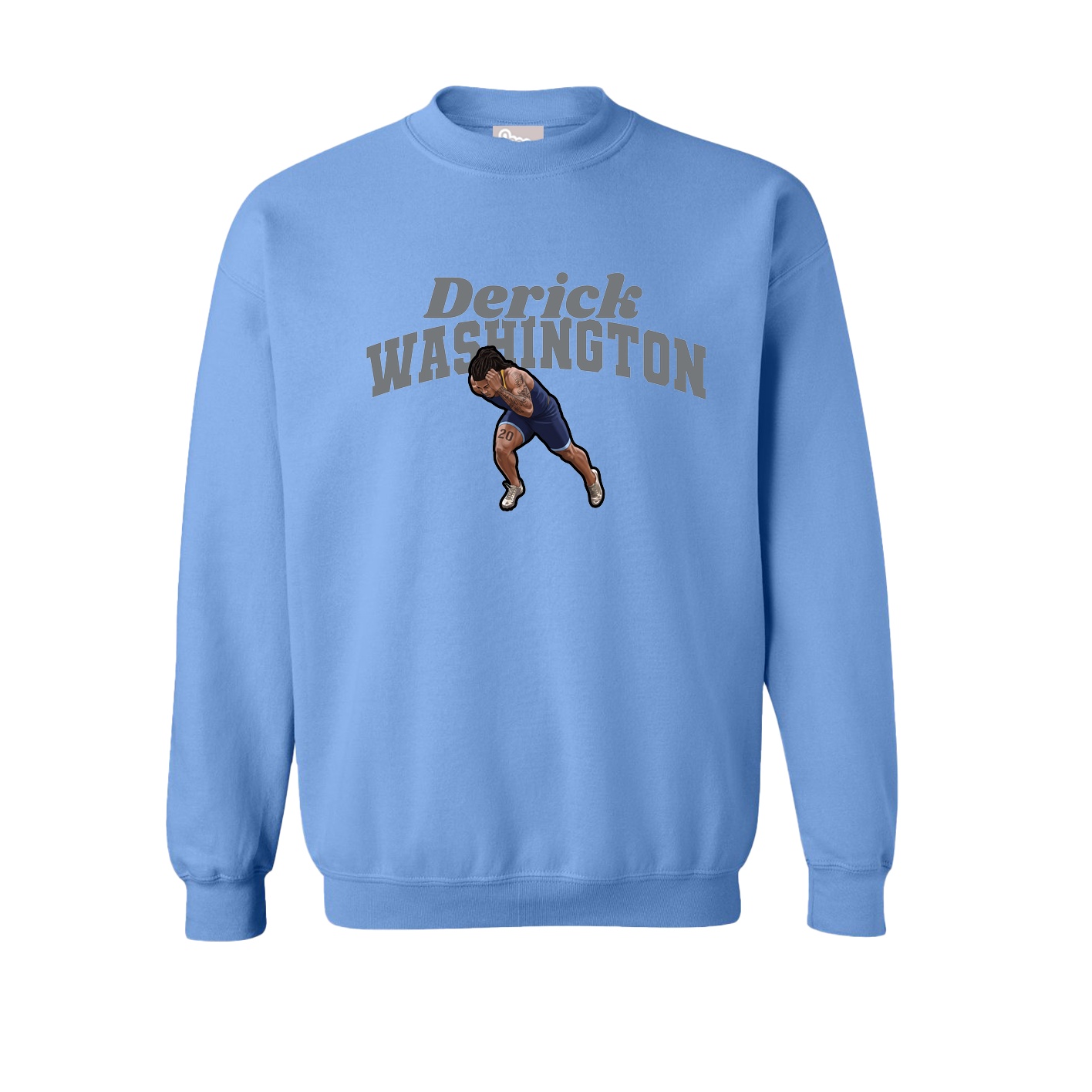 Fleece Crew — Signature Arch in Powder Blue